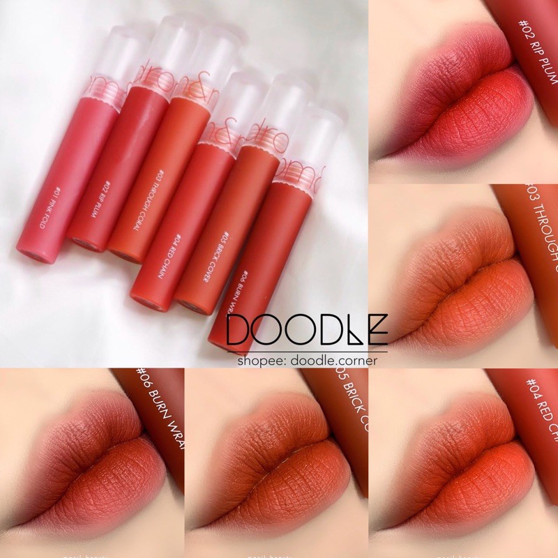 [Hanbok] Son kem lì Romand See-Through Matte Tint 10 màu (Có Sẵn)