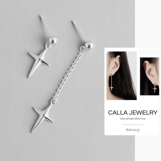 Mismatched Cross Stud Earrings | Khuyên tai bông tai bạc thánh giá bất đối xứng Calla Jewelry l E035
