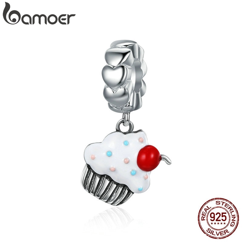 BAMOER Vòng Tay Bạc 925 Mặt Hình Bánh Cupcake Cho Nữ SCC350