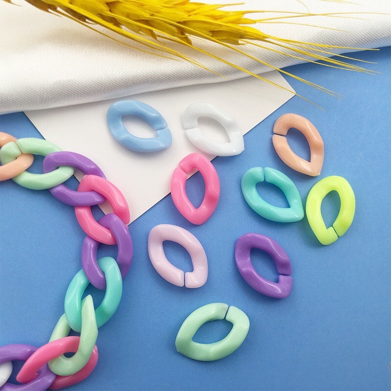Mắt xích nhựa màu làm trang sức, handmade, DiY