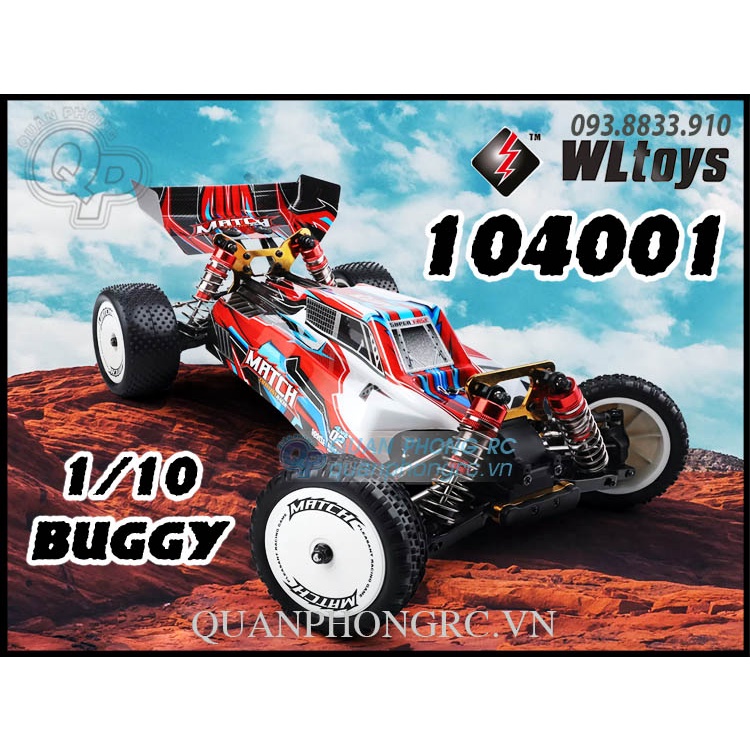 Xe điều khển WLtoys 104001 1/10 2.4G 4WD High Speed Racing RC Buggy Car