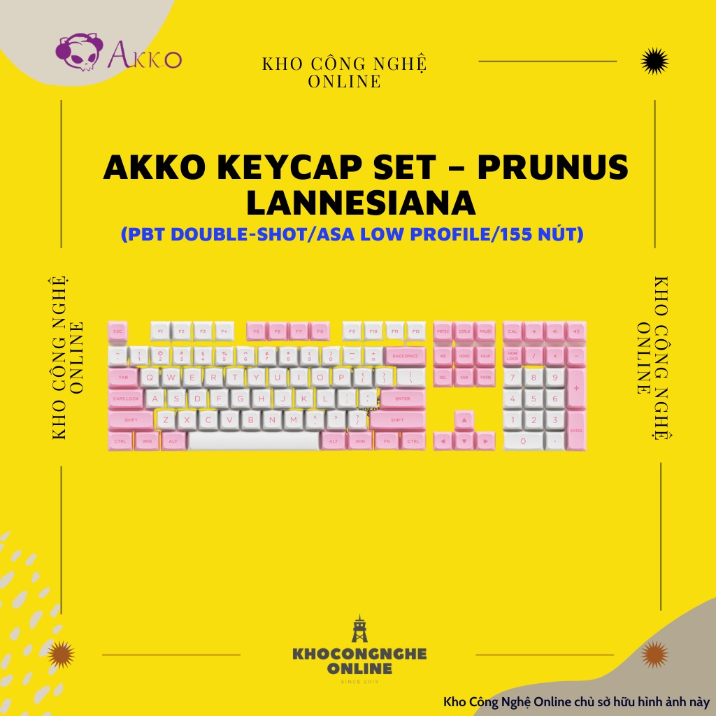 AKKO Keycap set – Prunus Lannesiana (PBT Double-Shot/ASA Low profile/155 nút)