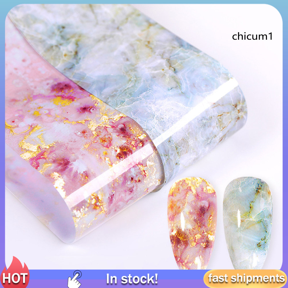 [Hàng mới về] Nhãn dán trang trí móng nghệ thuật họa tiết vân đá cẩm thạch nhiều màu sắc