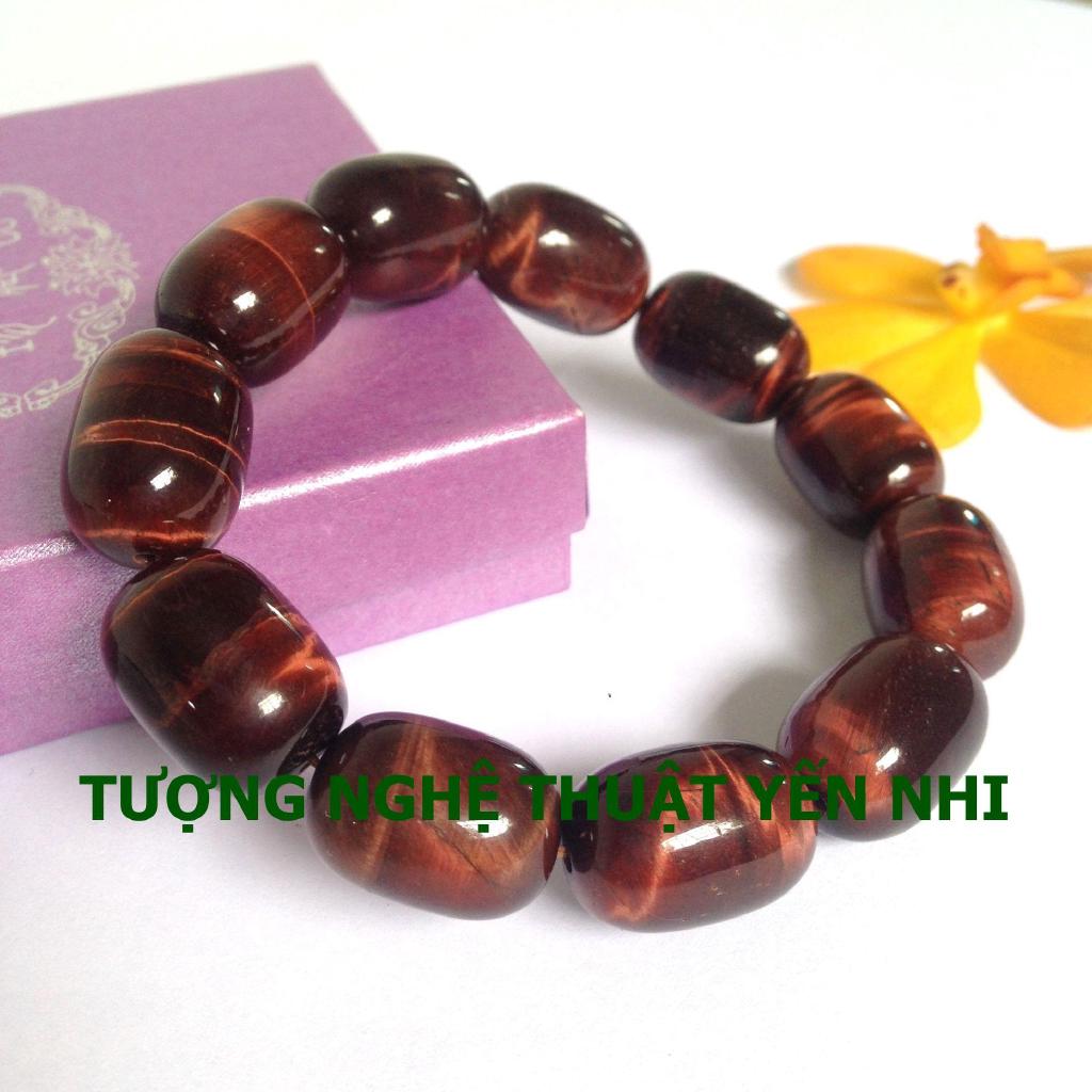 Vòng tay Lu thống đá mắt hổ đỏ 13ly ( loại A)
