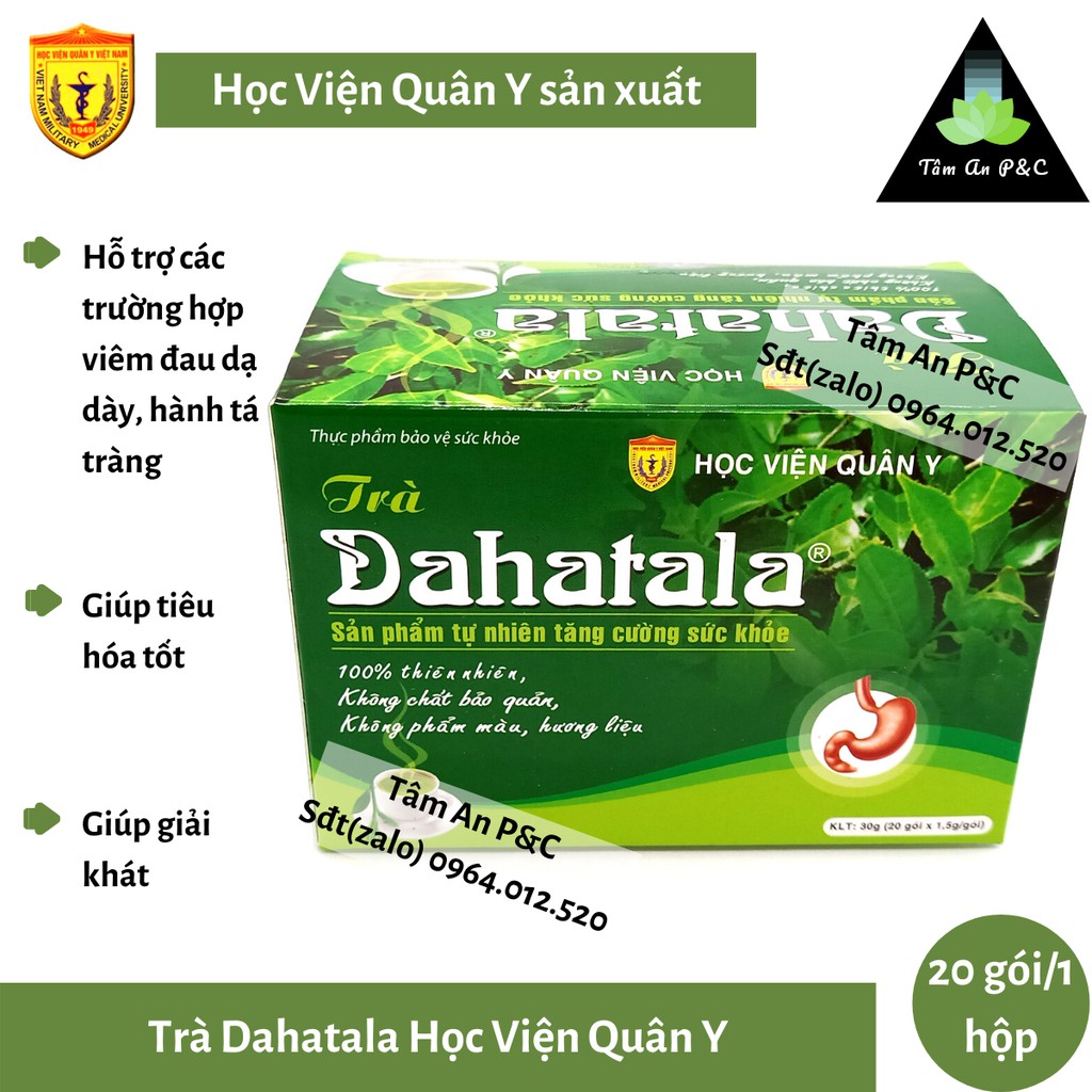 Trà Dahatala Học Viện Quân Y (hộp 20 gói)- Hỗ trợ giảm đau dạ dày, tá tràng, chăm sóc hệ tiêu hóa-CHÍNH HÃNG HVQY