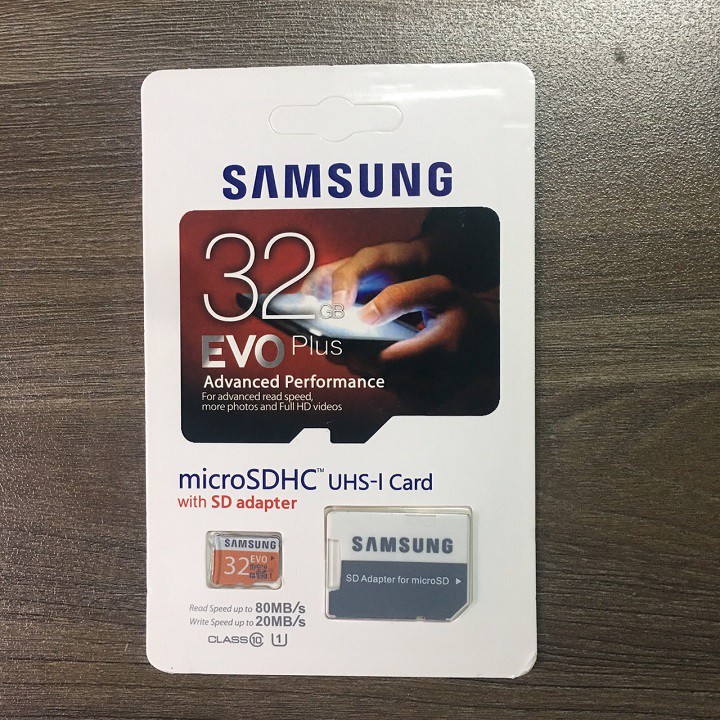 Thẻ nhớ MicroSD SamSung 32GB – Evo Plus Class 10 – CHÍNH HÃNG – Kèm Adapter – Bảo hành 5 năm – Cho điện thoại, camera…