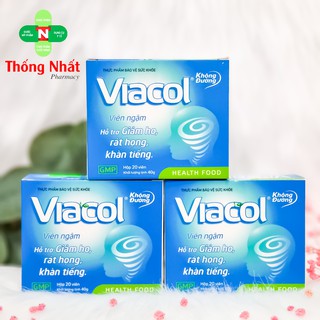  Kẹo ngậm thảo mộc giảm ho đau họng không đường Viacol Vietnat hộp 20 viên 