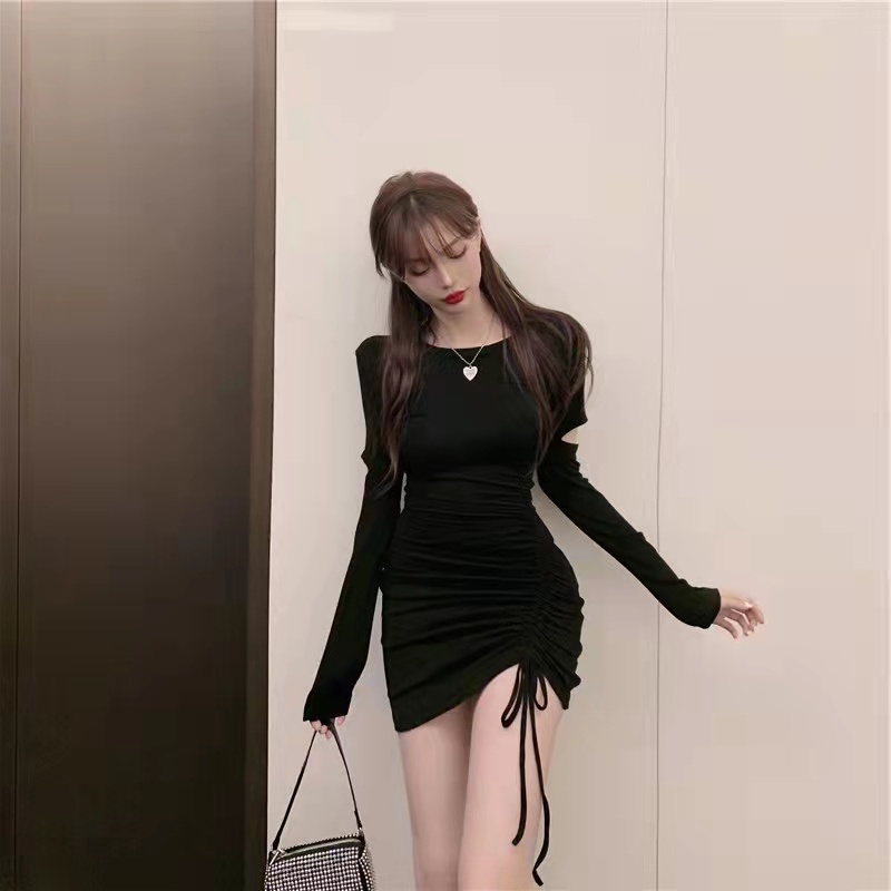 Đầm Dáng Ôm Thiết Kế Xếp Ly Thời Trang Pháp Quyến Rũ Cho Nữ