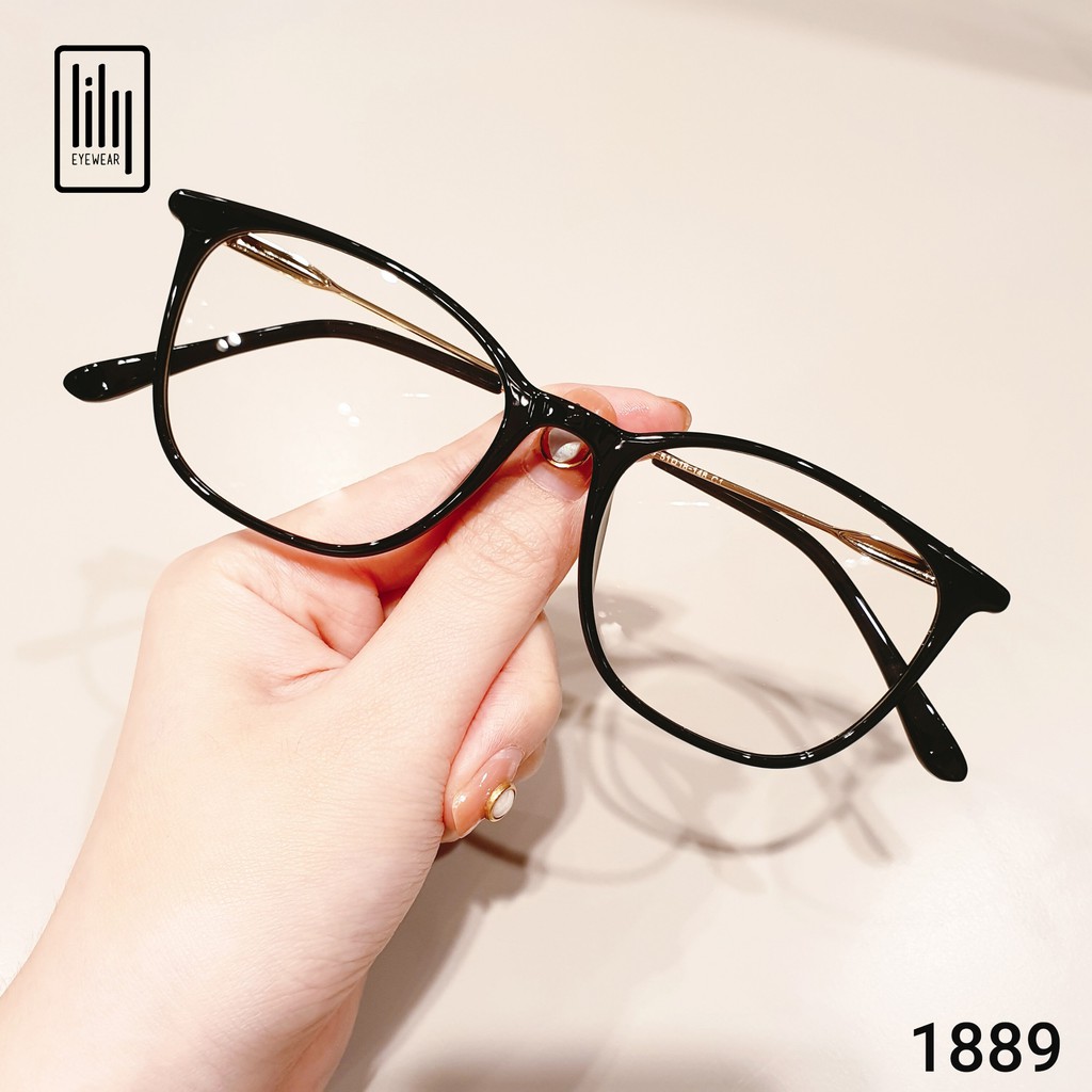 Gọng kính cận nam nữ LILYEYEWEAR mắt vuông , chất liệu nhựa thanh mảnh nhẹ nhàng dễ đeo 1889