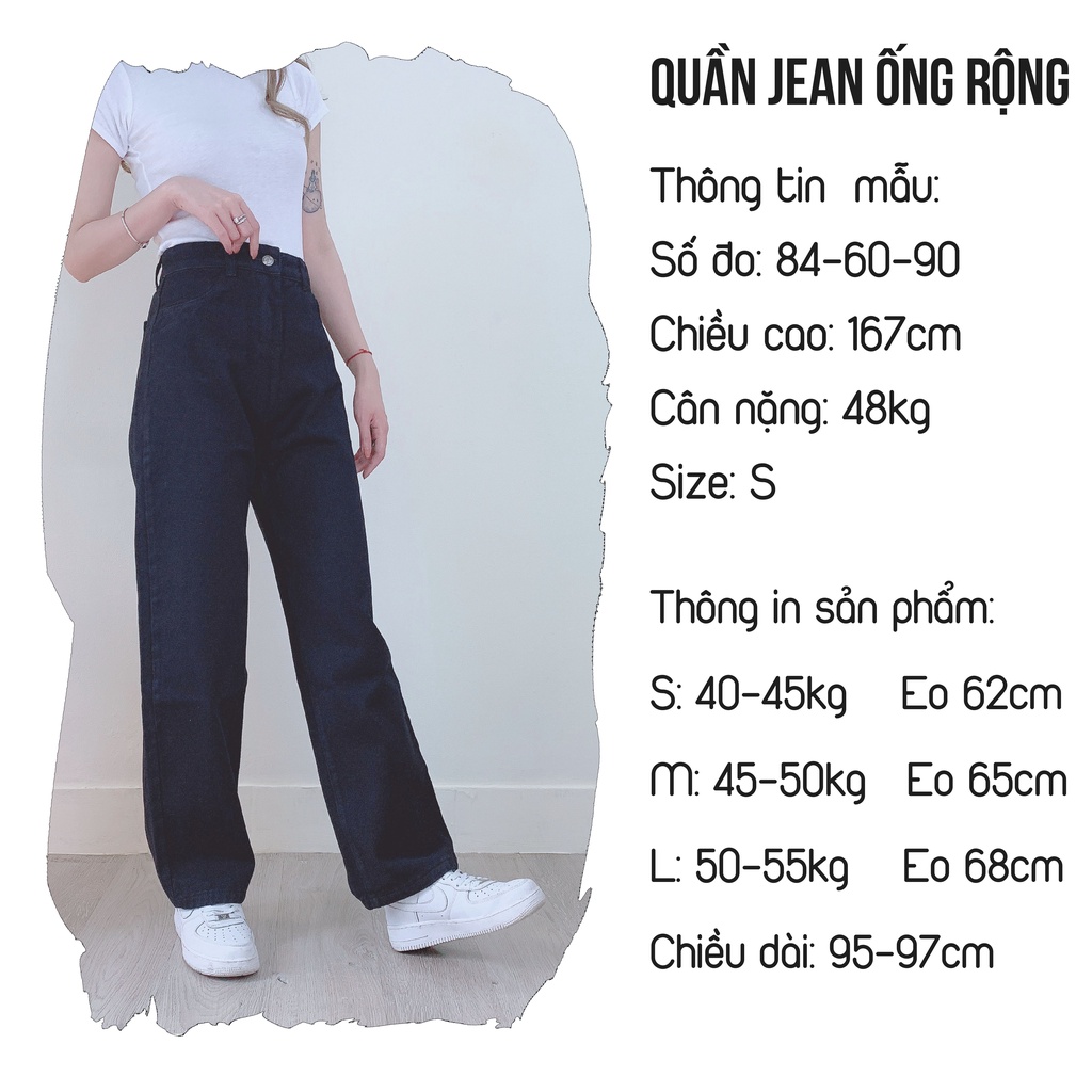 Quần bò ống rộng nữ cạp cao SIKY quần jean ống rộng lưng cao - QJ33 | BigBuy360 - bigbuy360.vn