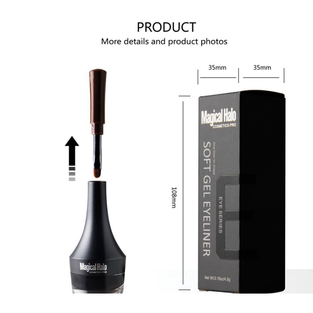 Gel vẽ mí Magical Halo Đen, Trang Điểm Đôi Mắt Cuốn Hút, Điểm Nhấn Phong Cách Ấn Tượng