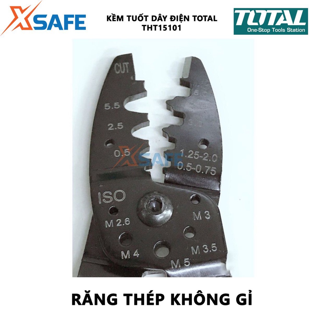 Kềm tuốt dây điện TOTAL THT15101 kích thước 10inch(254mm), chất liệu thép cứng rắn, bền bỉ - [XSAFE]