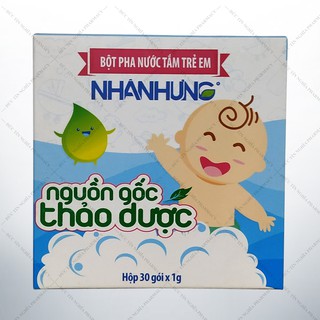 [CHÍNH HÃNG] Bột tắm Nhân Hưng - Nguồn gốc Thảo Dược - Hộp 30 gói x 1g
