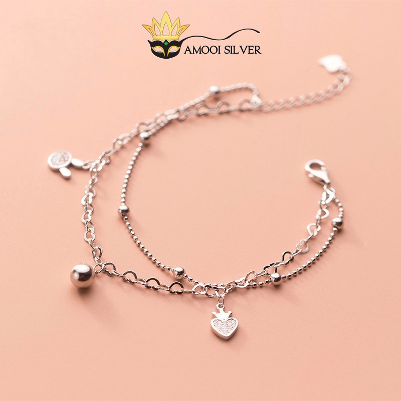 Lắc tay bạc S925 dây đôi thỏ bunny - Amooi Silver AT74