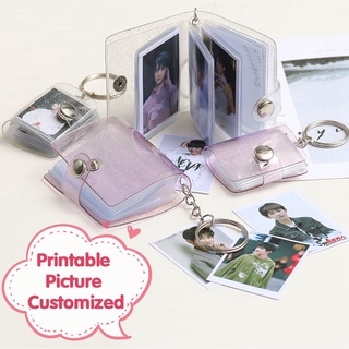 Album ảnh Mini dễ thương Móc khóa Dây treo bé gái Hộp đựng thẻ lưu trữ di động