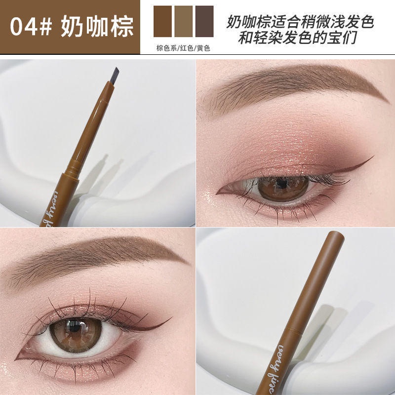 Chì Kẻ Lông Mày Hai Đầu Lâu Trôi Không Thấm Nước 4 Màu Tùy Chọn
