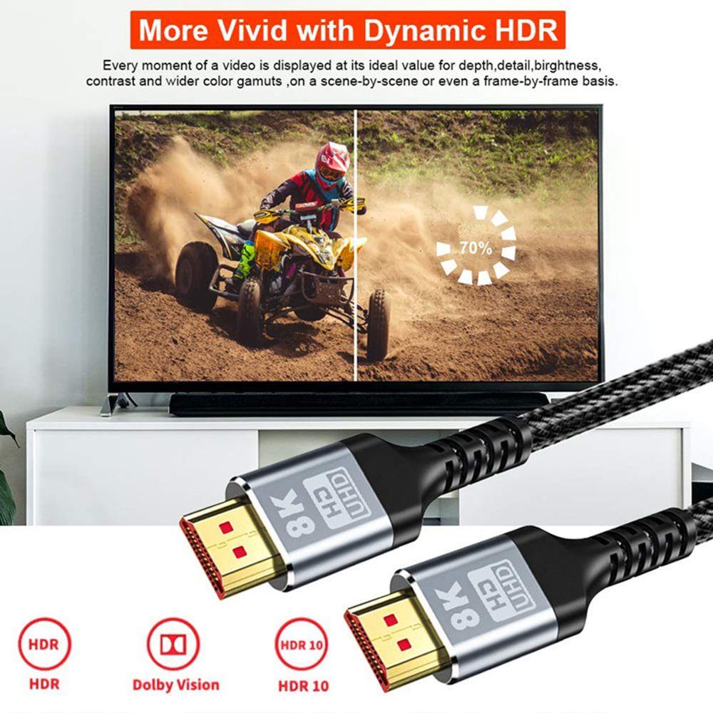 MYRONGVN Dây CáP HDMI 48Gbps 1m / 1.5m / 3m / 5m Cho MáY ChiếU PS5 PS4