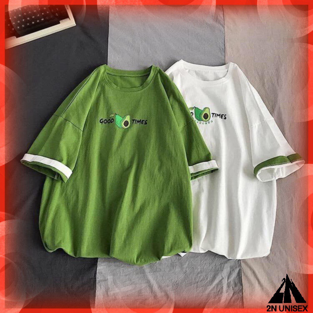 Áo thun tay lỡ form rộng - phông nam nữ cotton oversize - T shirt trái bơ - 2N Unisex