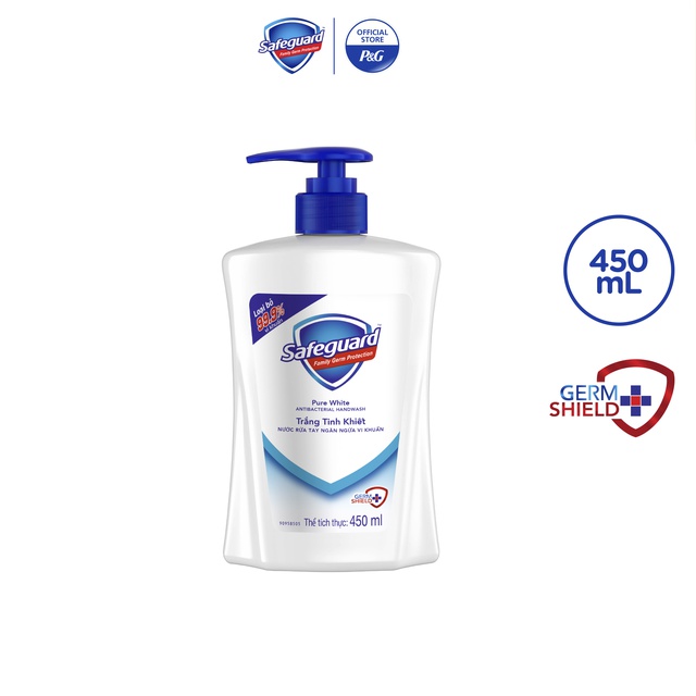 Nước Rửa Tay Safeguard 450ml: Trắng tinh khiết/ Hương chanh