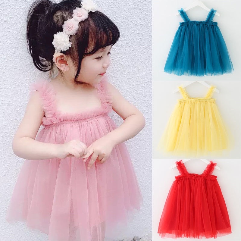 Đầm tutu hai dây dễ thương cho bé gái, THEMOON SHOP đầm công chúa bé gái