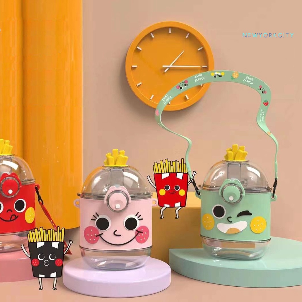 Cốc Uống Nước Bằng Nhựa Chống Rò Rỉ Thiết Kế Khóa Di Động Cho Học Sinh