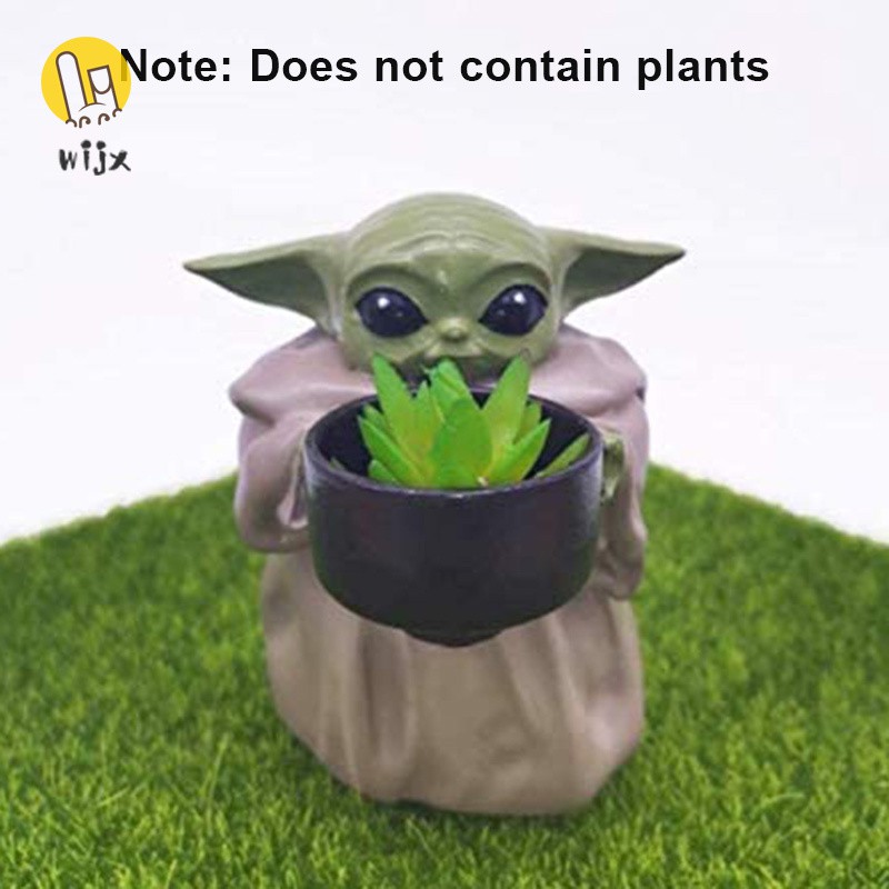 Chậu Hoa Resin Hình Yoda Dễ Thương Phong Cách Hàn Quốc Dùng Trang Trí Bàn Làm Việc