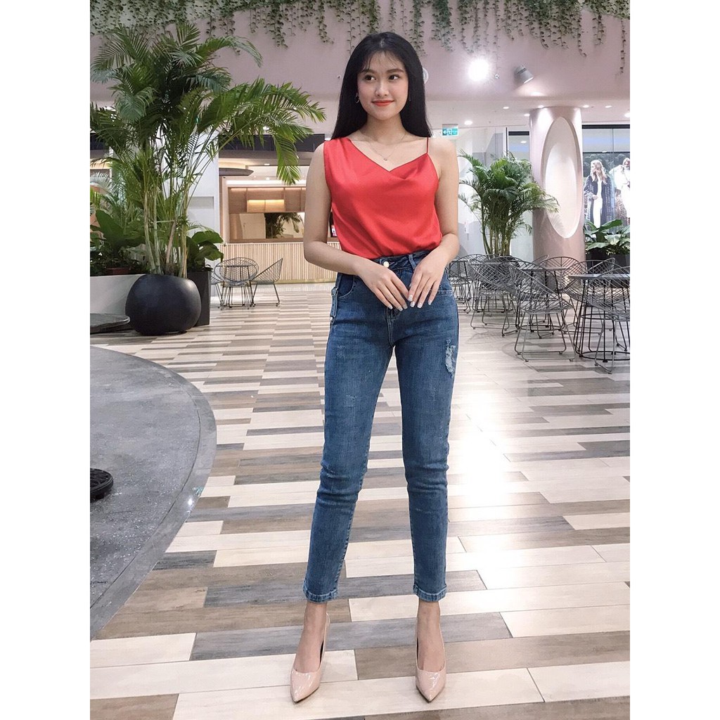 Quần baggi mài rách đùi form chuẩn cực xinh B7483