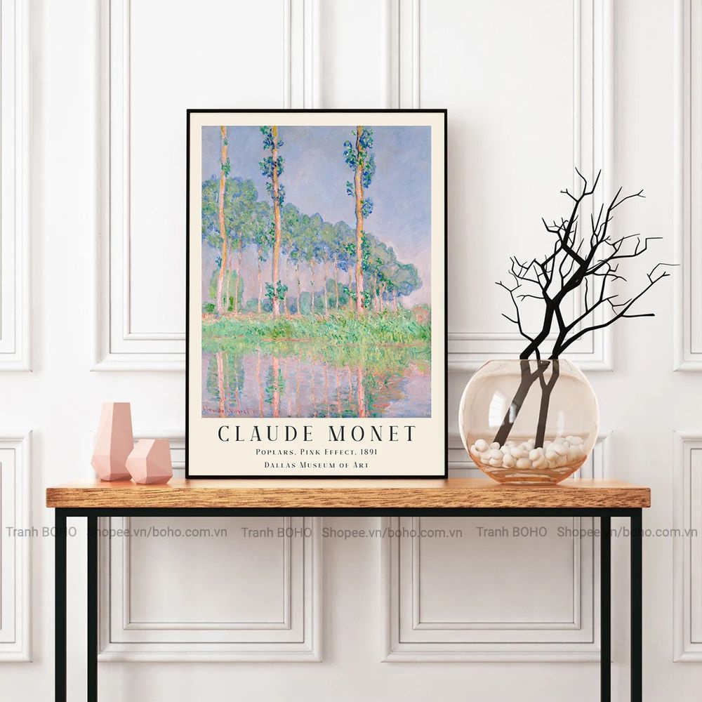 Mẫu tranh Claude Monet 50x70cm - Tranh Canvas Decor treo tường - Tặng đinh 3 chân treo tranh, BH 12 tháng