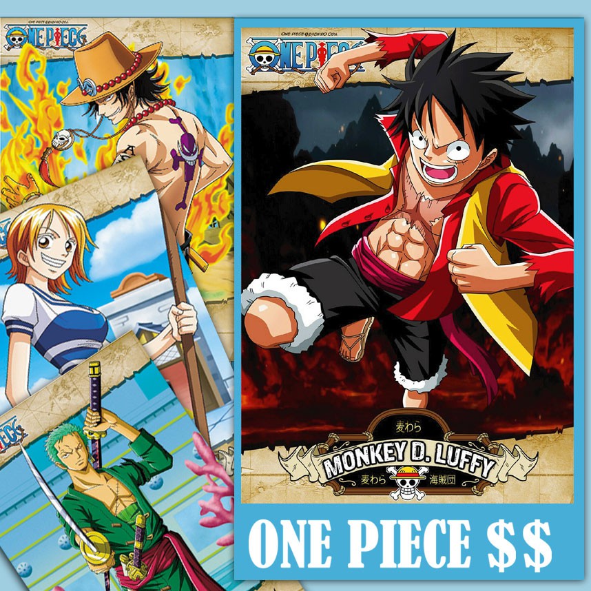 Bộ 10-30 thẻ nhân vật One Piece - khổ A5- chất giấy dày