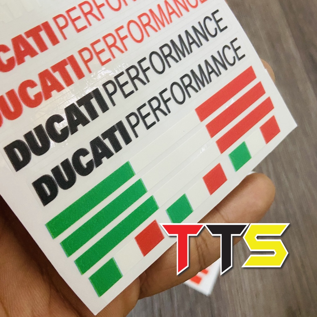 ( Tem UV ) Bộ tem DUCATI in mực UV nổi họa tiết cờ ý dán trang trí nón bảo hiểm, đồng hồ, xe máy