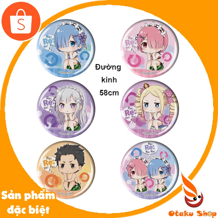 Set 6 Huy hiệu Anime Re:Zero kara Hajimeru Isekai Seikatsu  - Otakushop