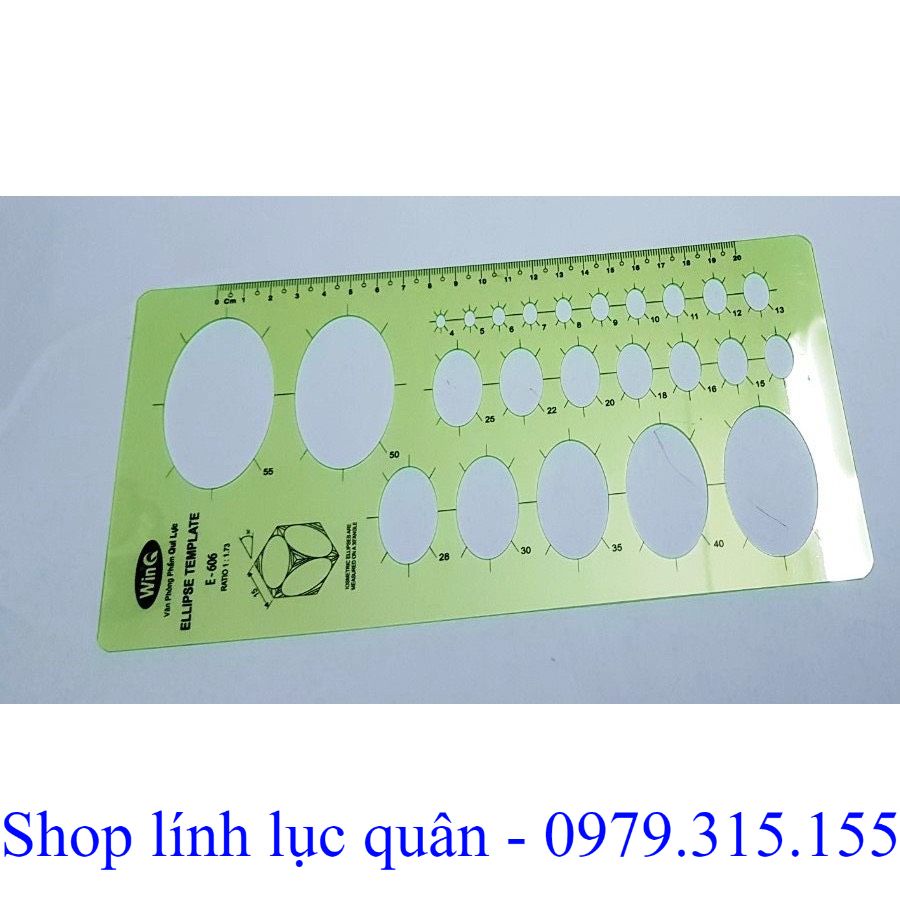 Thước chỉ huy tham mưu vẽ hình bầu dục