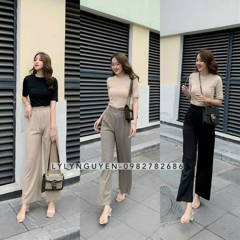 Quần Ống Rộng Thun mềm co giãn mát