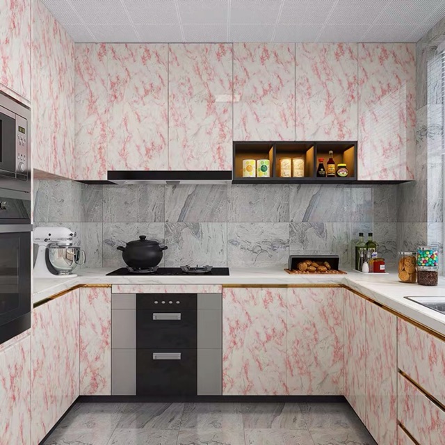 5M decal giả đá chống nước chịu nhiệt cho nhà bếp nhà tắm x60 cm rộng