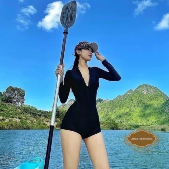 JUM gân đùi dden tay dài khoét ngực gợi cảm du lịch dã ngoại đi biển VitaminH