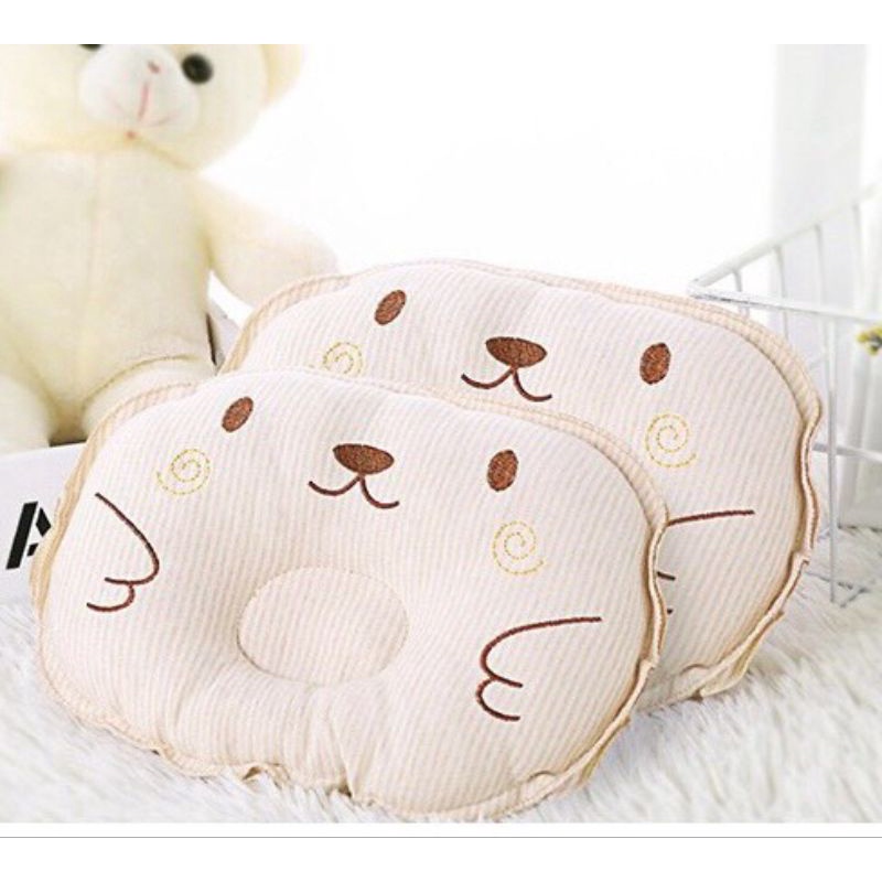 Gối cho bé sơ sinh, gối lõm chống méo đầu hình gấu cho bé