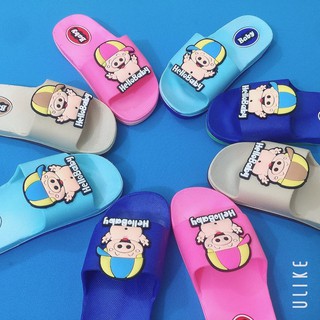Dép trẻ em 💥FREESHIP💥 Dép lê quai ngang cho bé trai bé gái hình chú heo baby đế mềm chống trơn trượt