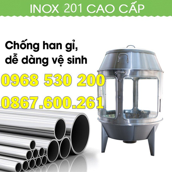 Lò nướng gà vịt bằng than, kính kích thước 80cm cho gia đình