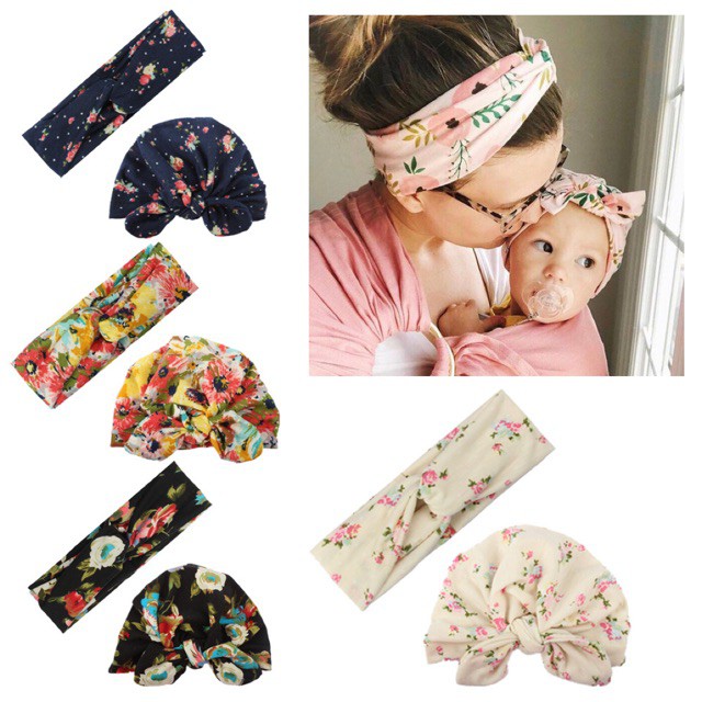 Set turban băng đô cặp đôi cho mẹ và bébán chạy nhất shopee