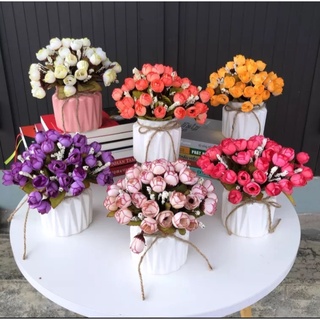 [FREE SHIP]Chậu hoa để bàn( chậu có sẵn hoa về chỉ việc bầy đầy đủ các mẫu mã đa dạng cho các chị em chọn)