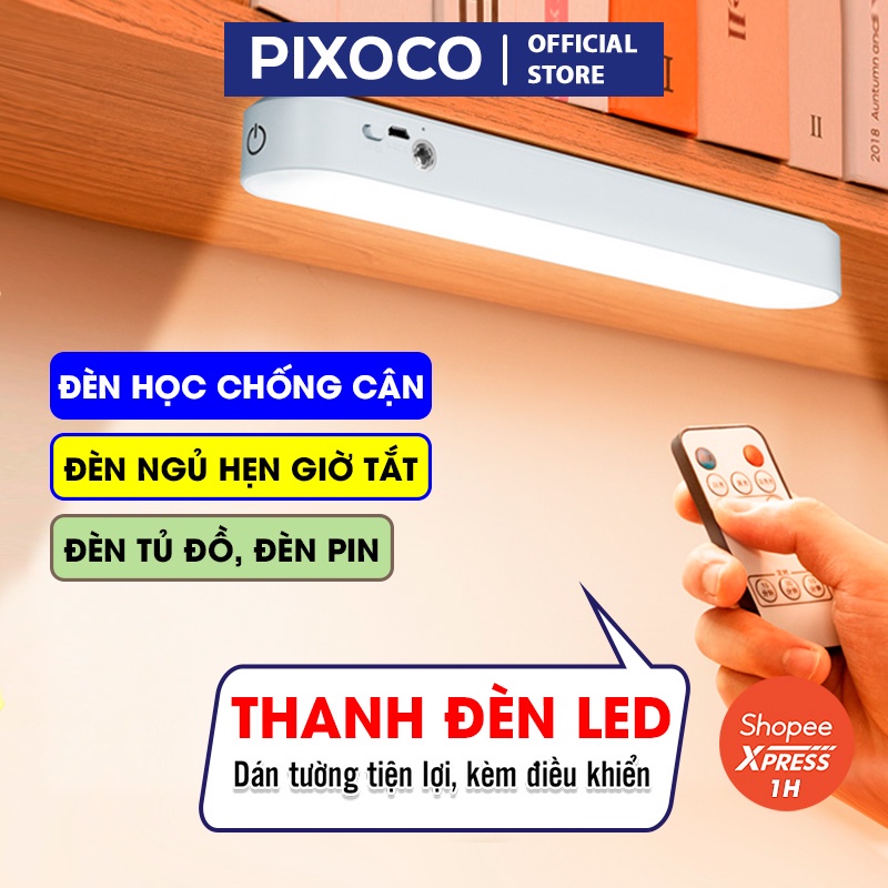 Đèn học đèn LED cảm ứng chạm sạc tích điện 4000mAh dán tường, tủ đồ bàn học, gương tủ sách phòng ngủ cầu thang