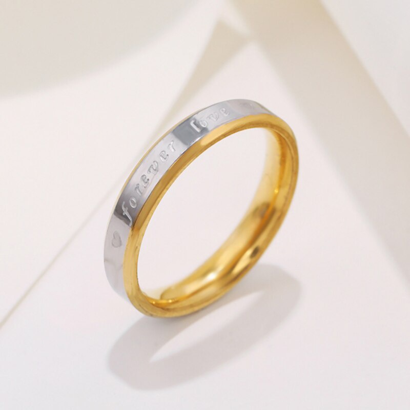 Nhẫn cặp bằng thép không gỉ 6mm thời trang Hàn Quốc độc đáo