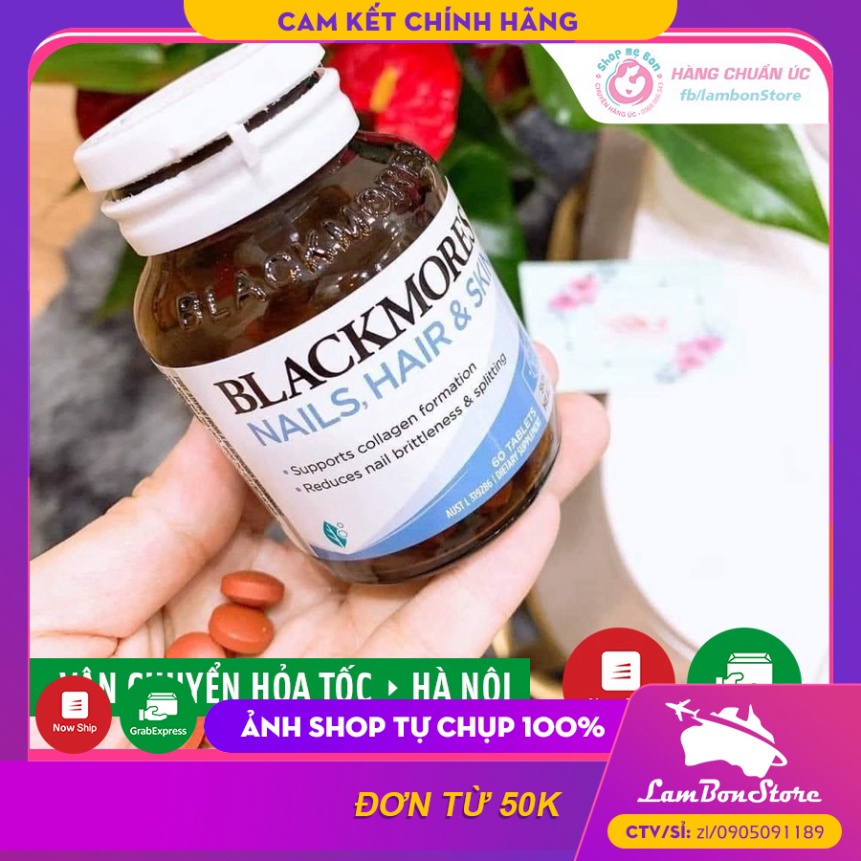 Viên uống hỗ trợ đẹp da, tóc và móng Blackmore Nails, Hair &amp; Skin 60 viên