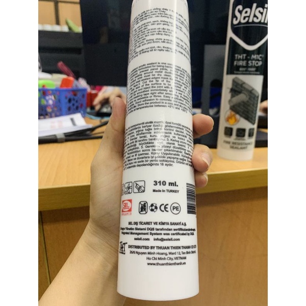 Keo silicone chống cháy chịu nhiệt 1000 độ C Fixacryl THT M1C 300ml (nhập khẩu Thổ Nhĩ Kì)