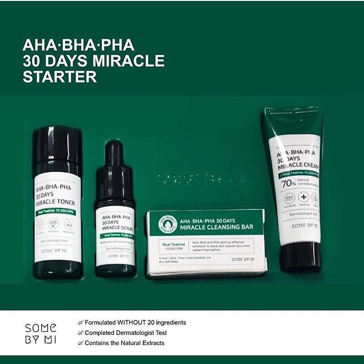 Bộ Dưỡng giảm Mụn Some By Mi AHA- BHA-PHA 30 Days Miracle SIZE MINI Set (4 Sản Phẩm)