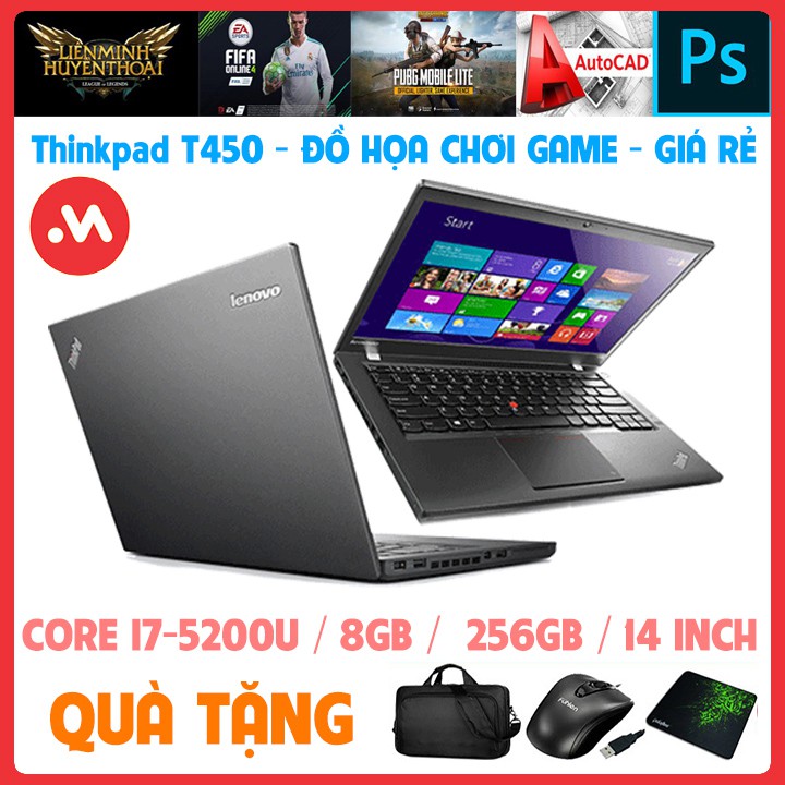 Laptop Lenovo Thinkpad T450 - i7 5200U, laptop cũ chơi game đồ họa nặng Hàng nhập khẩu USA