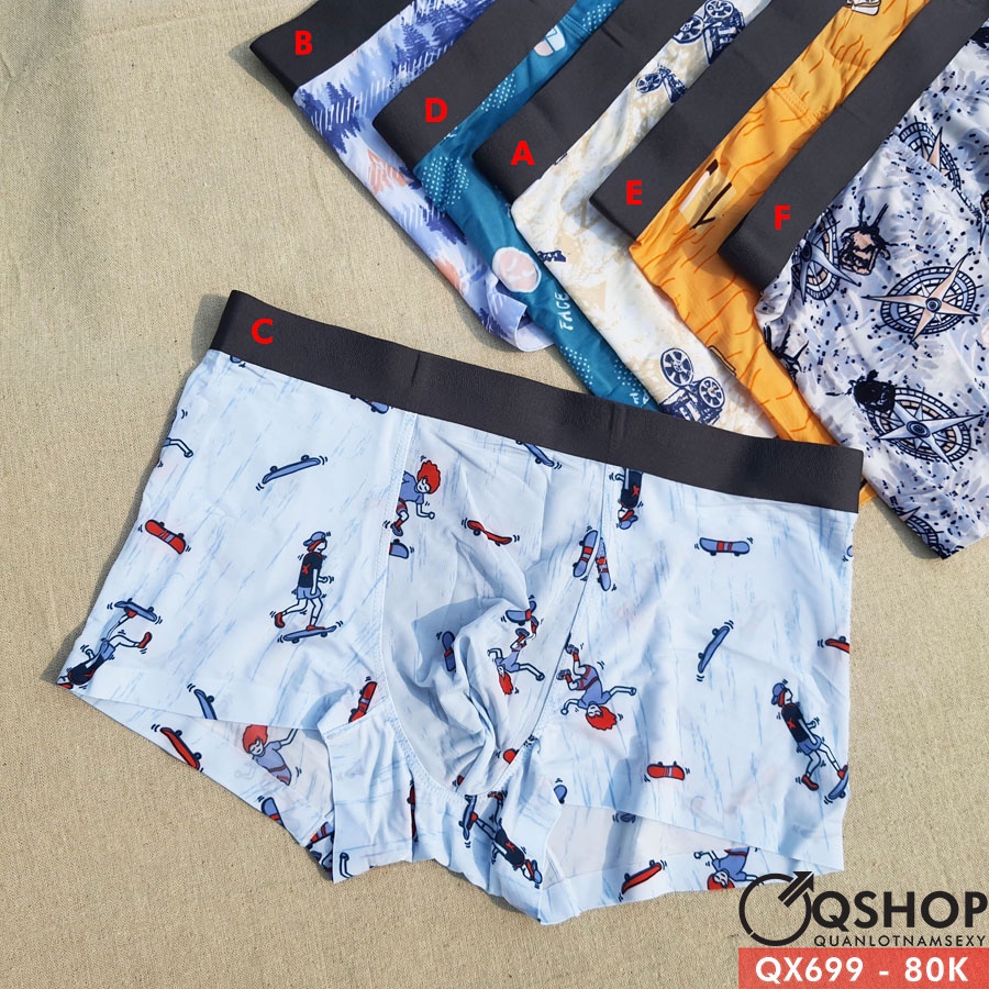 Quần lót boxer nam hoạt hình dễ thương QSHOP QX699
