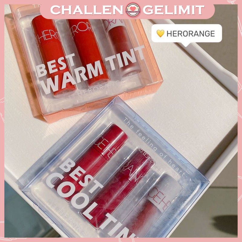 [Hàng mới về] Set 3 Son Kem Herorange Hỗ Trợ Dưỡng Ẩm Mềm Mịn Trang Điểm Tự Nhiên Tiện Dụng | BigBuy360 - bigbuy360.vn