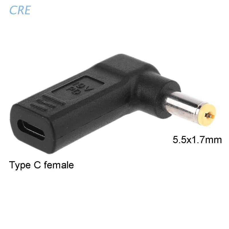 Đầu sạc chuyển đổi cổng USB Type C sang nguồn điện DC 5.5x1.7mm / 5.5*1.7mm chuyên dụng cho laptop Dell HP Acer