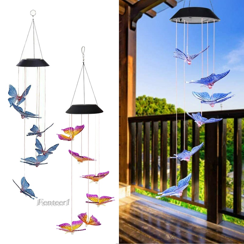 [Fenteer1] Chuông Gió Đèn LED Nhiều Màu Sắc Sử Dụng Năng Lượng Mặt Trời Trang Trí Nhà Cửa Sân Vườn Tiệc Tùng